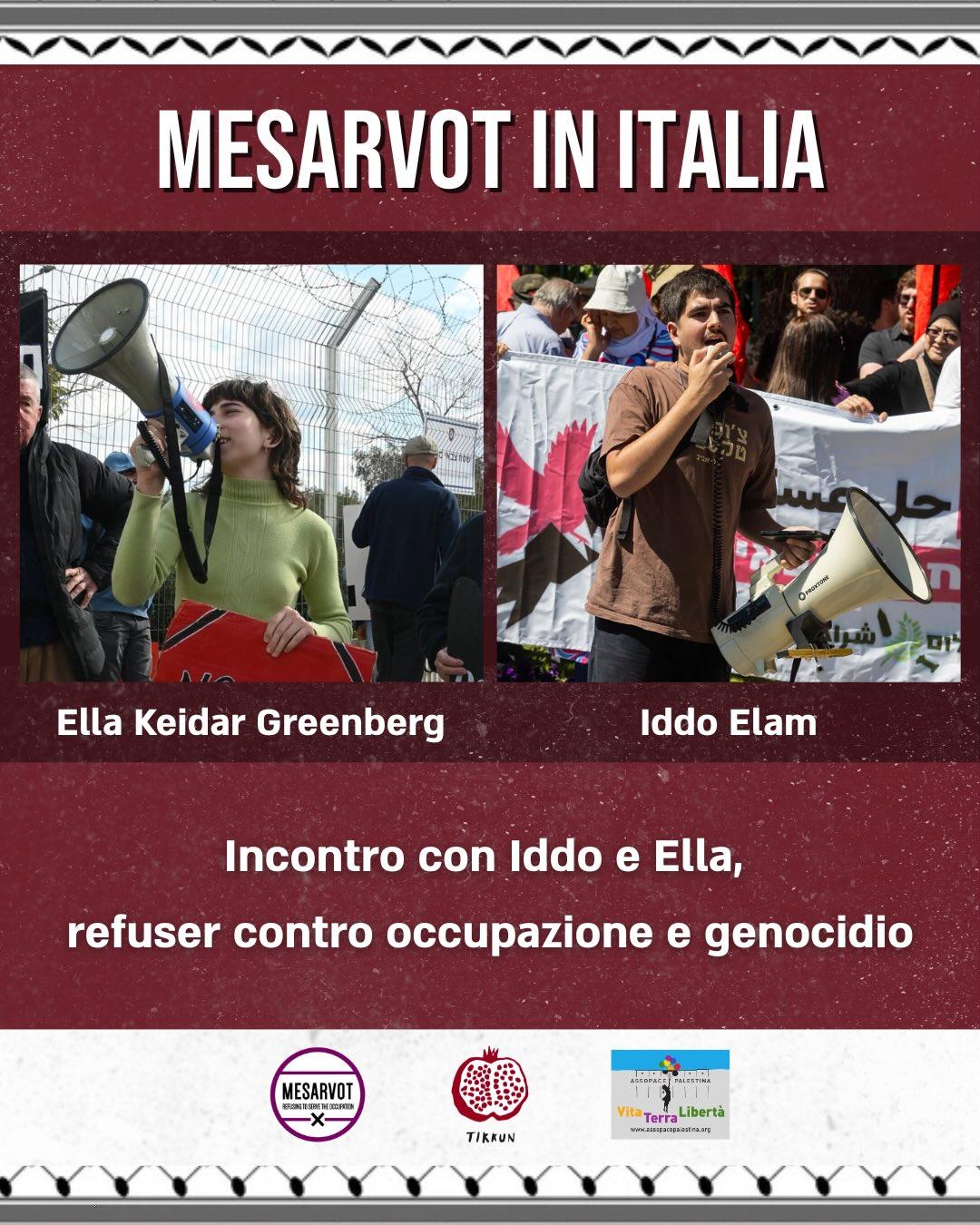 Two Mesarvot activist in a tour in italy